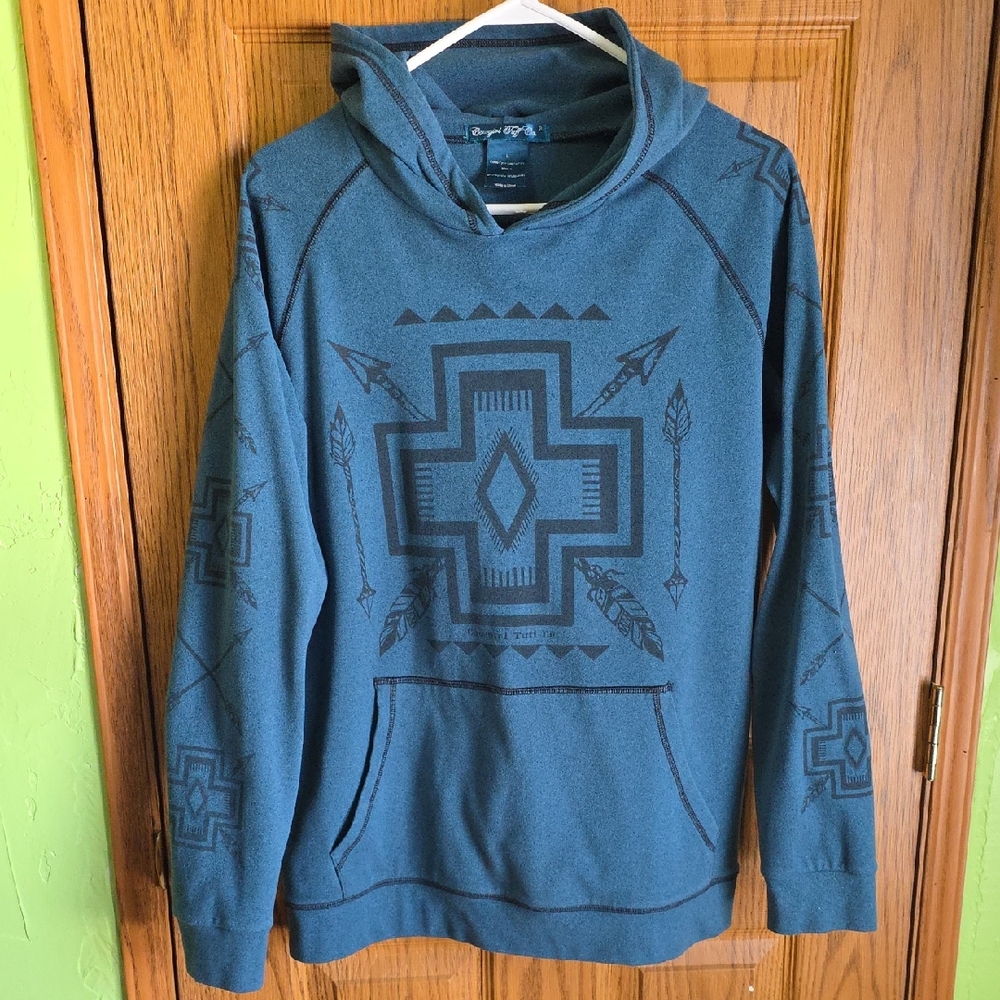 Cowgirl TUFF Women's Blue Geometric Hoodie